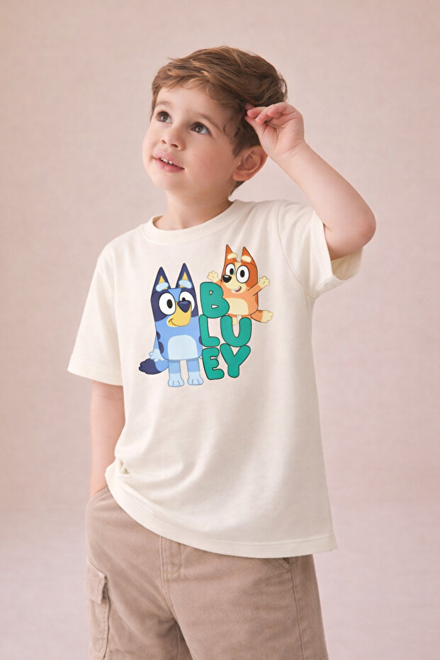 تي شيرت قطني عادي مطبوع للجنسين من Bluey