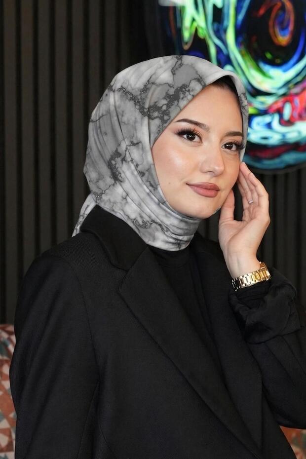 وشاح ناعم بنمط رخامي مدخن قطن