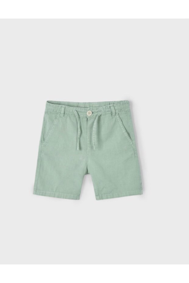 Boy's Lace-Up Linen Shorts 2-10 Years Haki