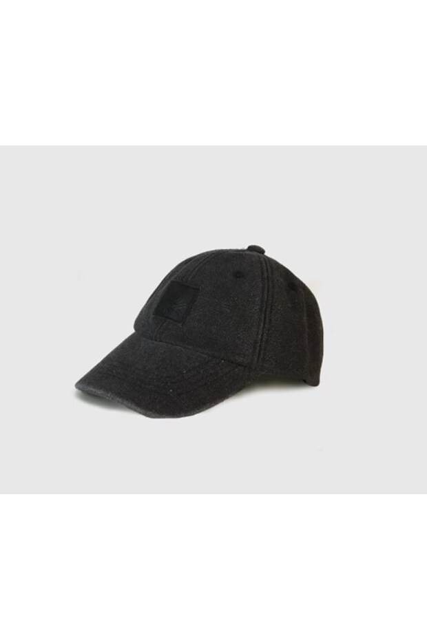 Benetton kids' logo leather denim cap - ages 6-14 - anthracite