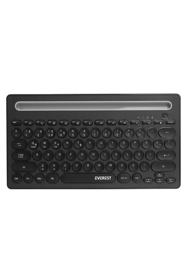 KB-BT84 Siyah/Gri Bluetooth Ultra İnce+Şarjlı Q Mac/Win/Android/Ios Uyumlu Kablosuz Klavye - 2
