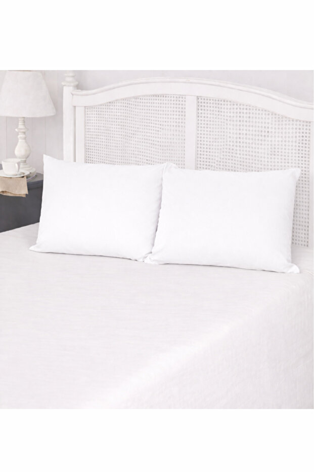 Pillowcase with Cover Plain Cotton 2 Pieces - 50 X 70 - White
