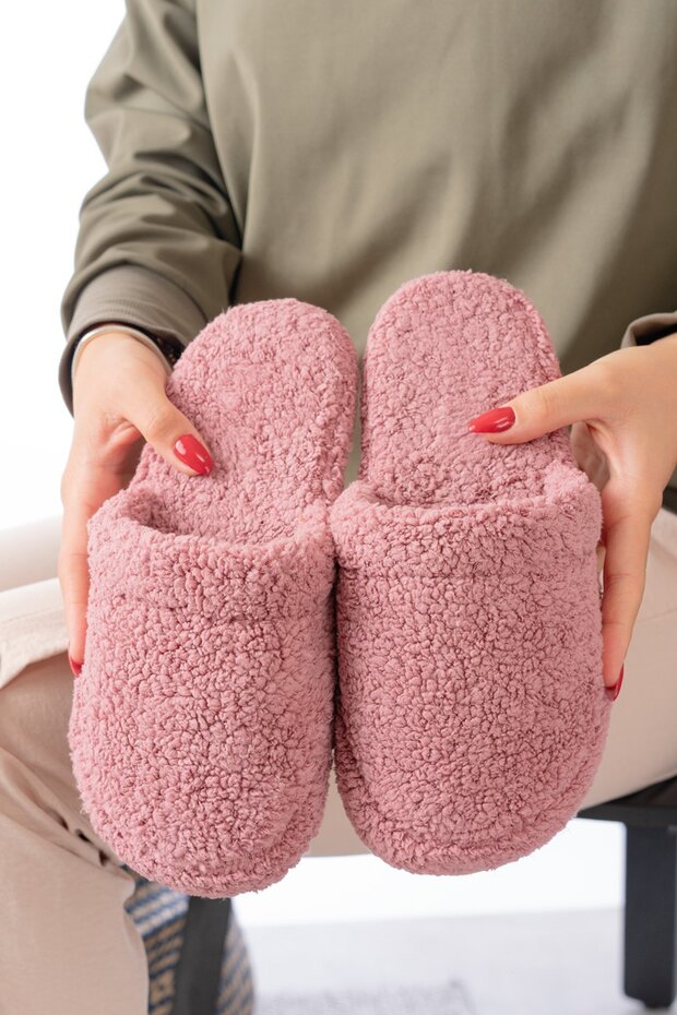 Lamb Fabric Wool Silent Sole Women's Slippers Indoor House Slippers