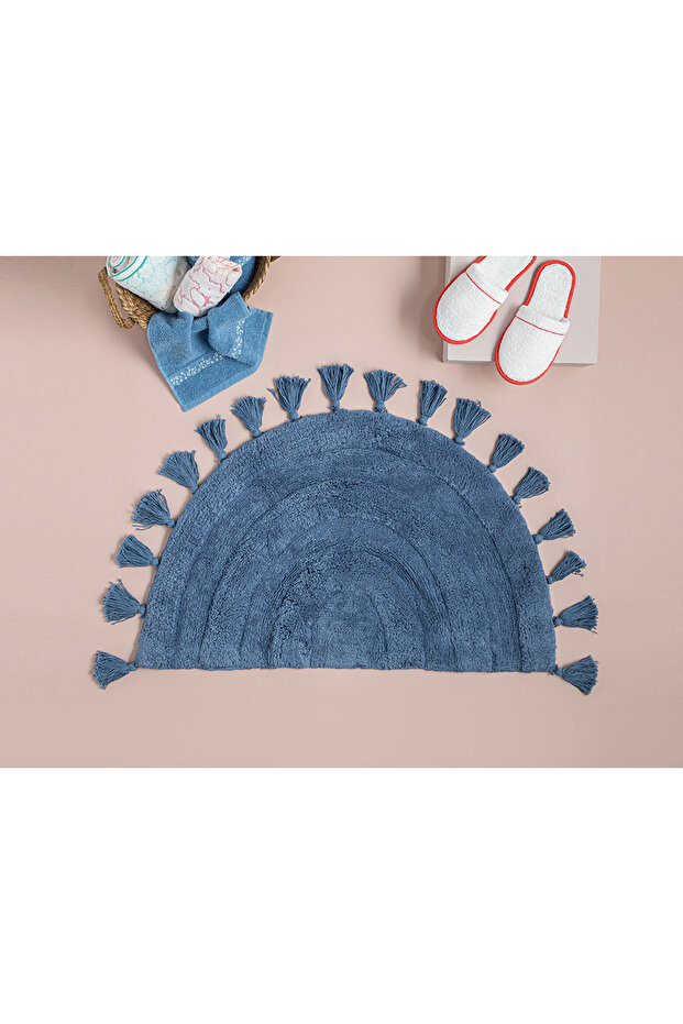 Luna Cotton Bath Mat Light Blue