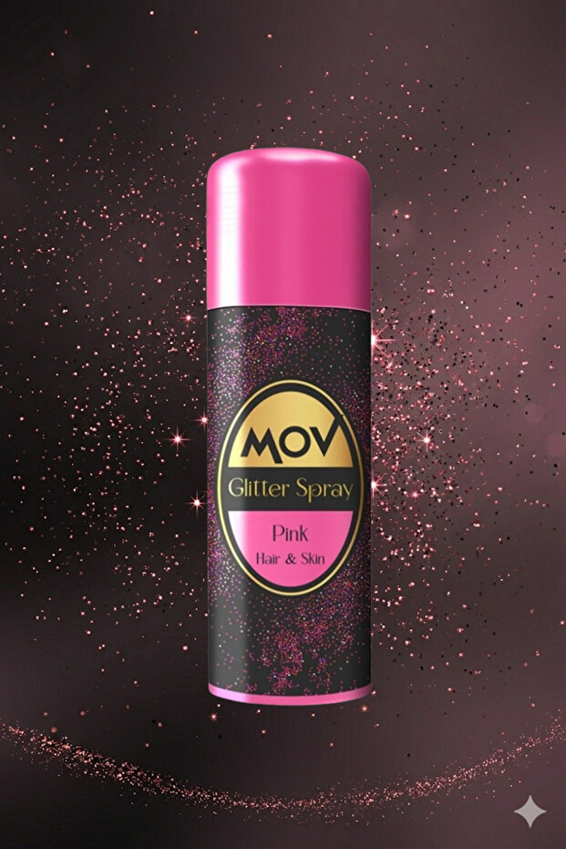Glitter Simli Sprey PEMBE 90 ML, Vücut-Saç Spreyi-Giysi-Tırnak Yoğun Işıltılı , Kalıcı Parlaklık - 1