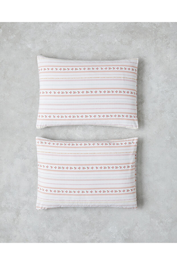 Daisy Stripes Easy-Iron 2-Piece Pillowcase - 50X70 cm Pink