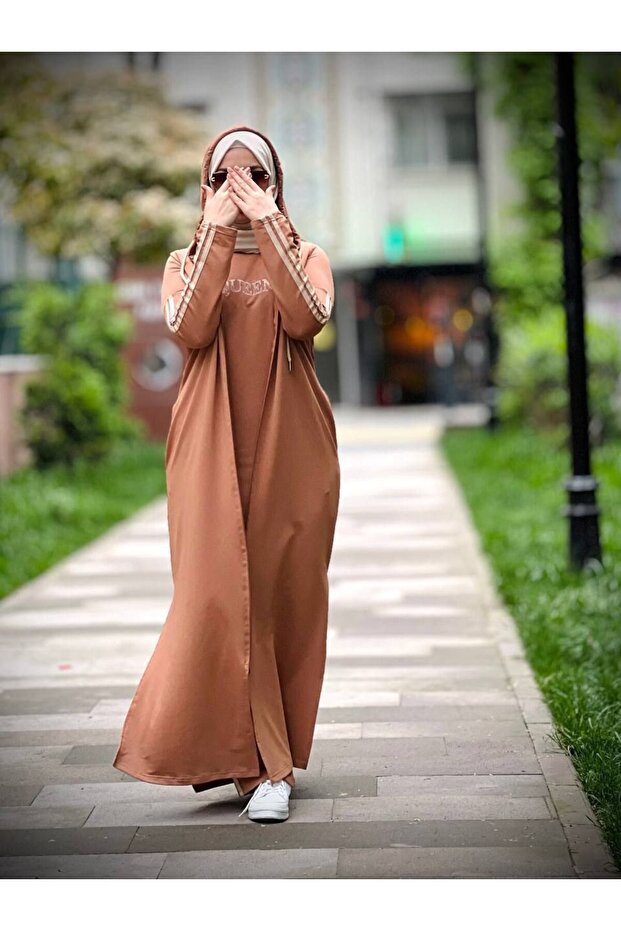 Hijab Women's Suit 3 Pieces, Two Yarn Fabric N-05115 _ Beige