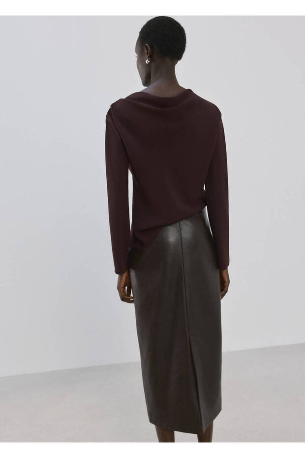 Asymmetrische Bluse mit Kragen - 4