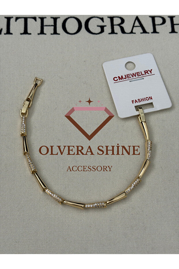 Cm Jewellery-Halat Model Zircon Stone Bracelet/Gold/17+2 cm