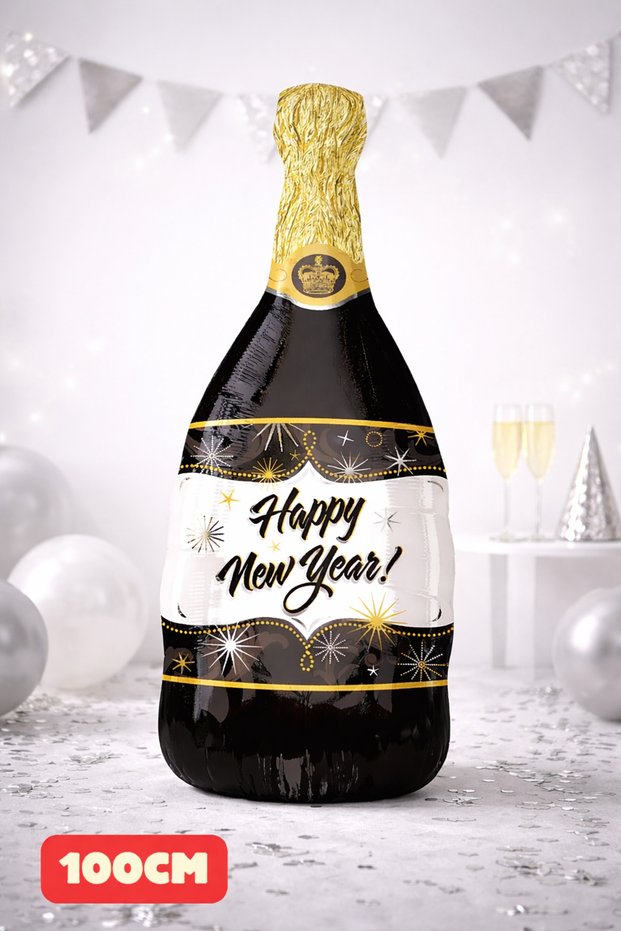 Foil Balloon Happy New Years Champagne Party Birthday Decoration
