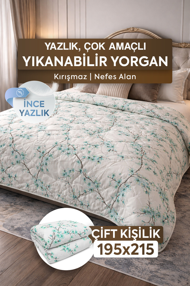 Double Summer Patterned Quilt Premium 195X215Cm Polycotton Breathable Fabric I 200Gsm Anti-Sweat