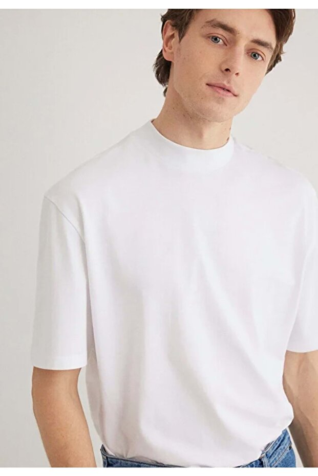 M0611193 Basic T-Shirt Loose Fit T-Shirt Men's T-Shirt White
