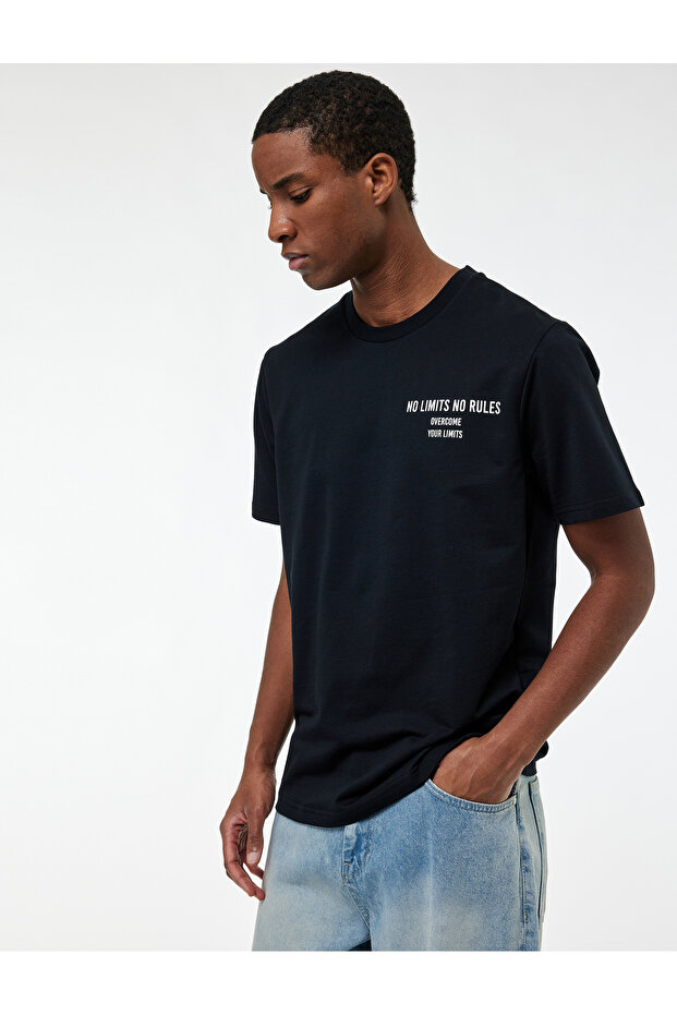 Relaxed Fit Short Sleeve Printed Sports T-Shirt
