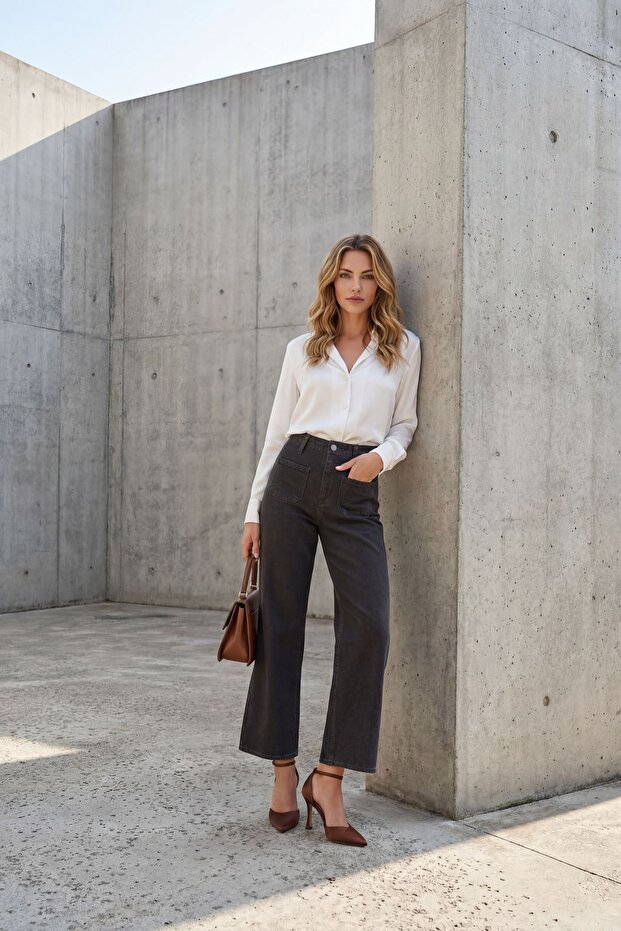 My Fashion High Waist Zipper Jeans
