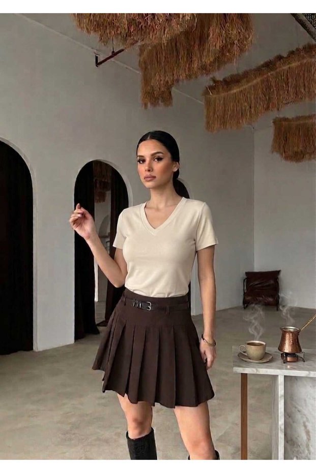 Women's V-Neck Modal Fabric Lycra Short Sleeve T-Shirt Fit Casual Stylish Top Wear Blouse
