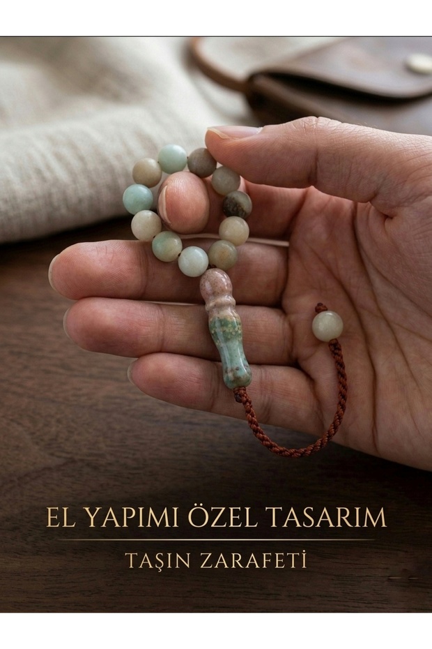 Amazonite Natural Stone Handmade Finger Prayer Beads - Calming Energy & Special Design Mascot