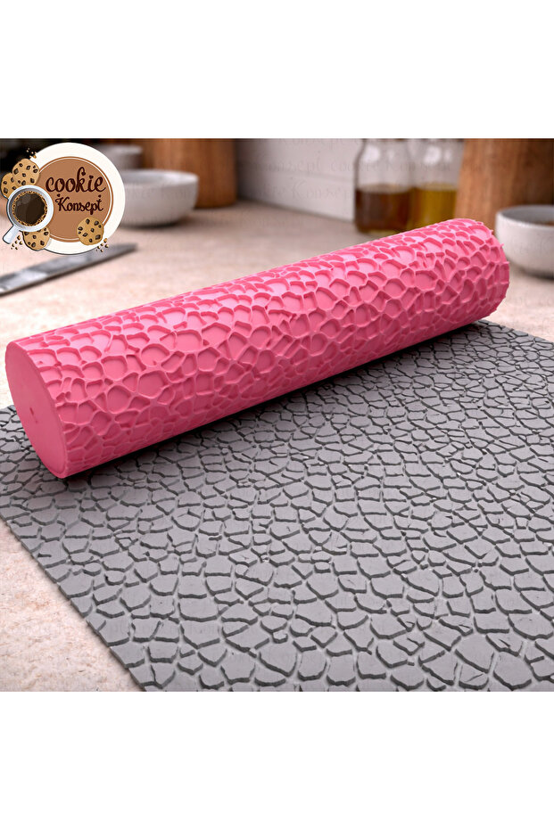 Broken Stones Textured Roller # 3 | For Cookies, Sugar Paste, and Clay
