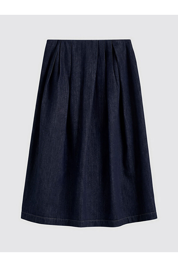 Beli Zippered Pleated Jean Skirt (S6)