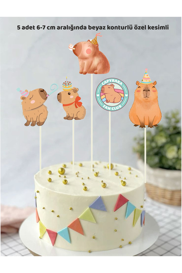 Capybara Themed Cake Decoration Party Supplies Birthday
