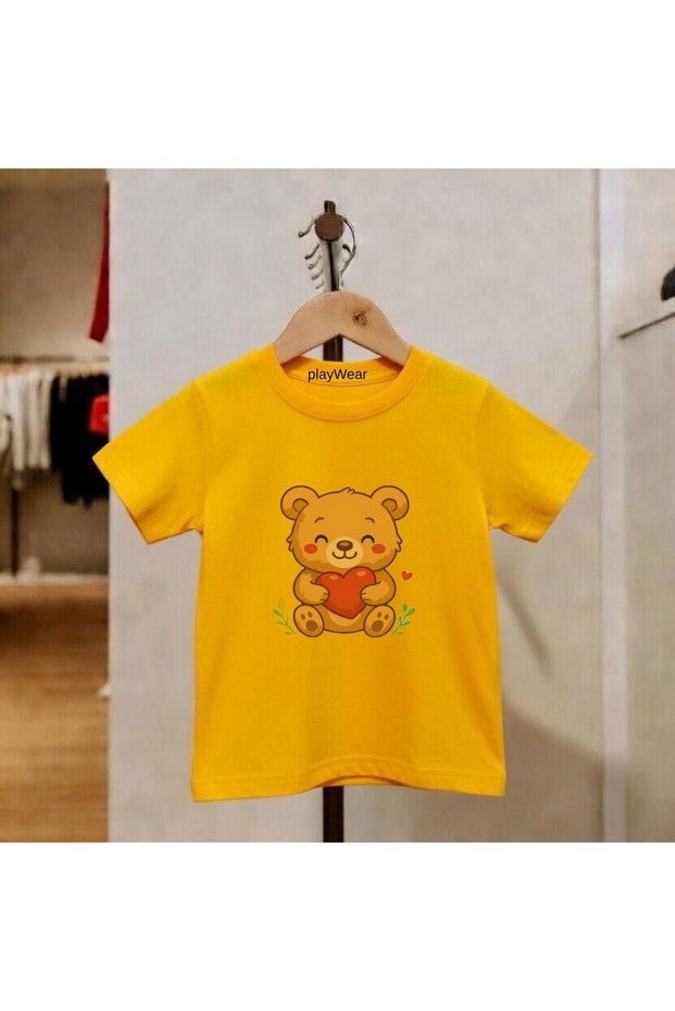 Teddy Bear Printed 100% Cotton Crew Neck Kids Unisex T-Shirt 5 6 -7 8-9 10 -11 12 Years Old