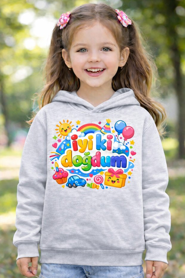 100% Cotton I Was Born to Be Good Printed Children's Hooded Sweatshirt