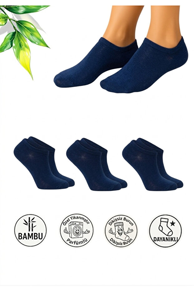 Men's Bamboo Sports Shoe Socks Sneaker Invisible Ankle Socks Seamless Toe Wash Scented 3-Piece Set