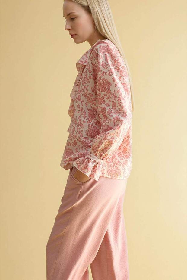 Patterned Long Sleeve Blouse G8784Ax26Sm - 5
