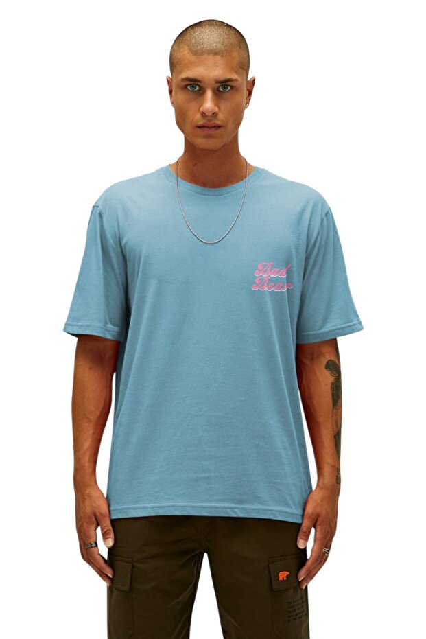 Men's Blue Bad Pink T-Shirt Tshirt 26.01.07.005-C179