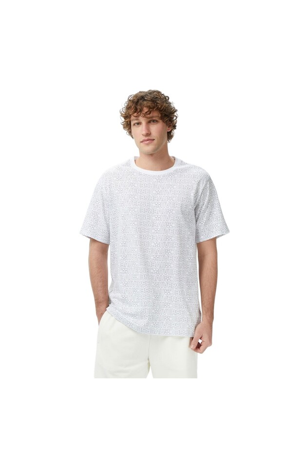 Men's White 3D Logo Tshirt Cvm6T080-Wht