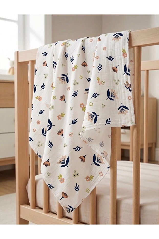 Multi-Purpose Muslin Blanket, Newborn Baby Blanket, Double Layer Oeko-Tex Certified 100X120 cm