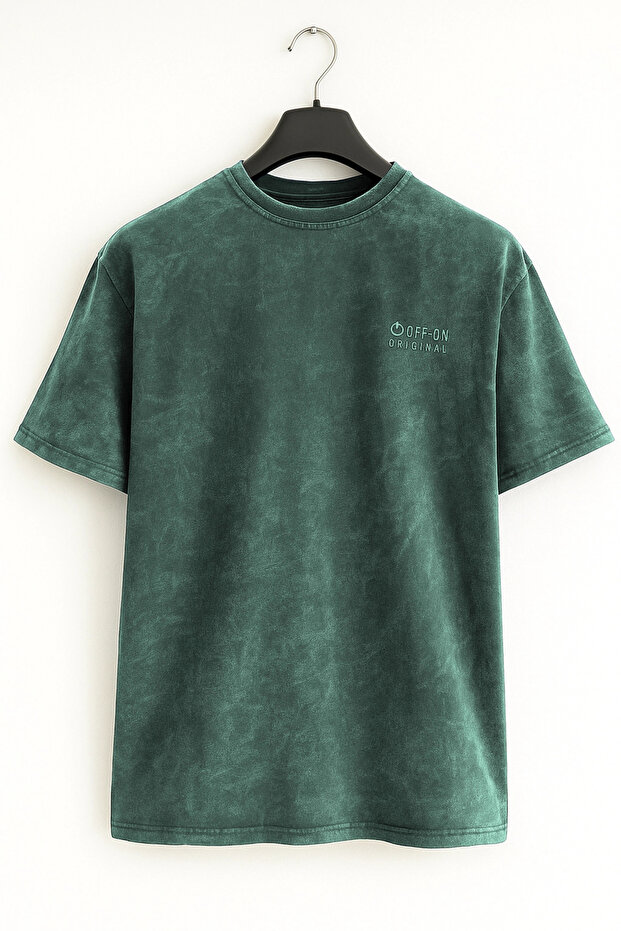 Men's Washed Fabric Premium T-Shirt Green Cd104