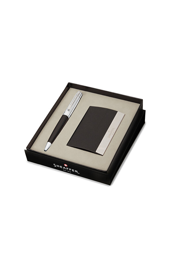 Pen 300 G9314 Glossy Black Barrel Chrome Cap and Plated Trims Bp With Business Card Holder