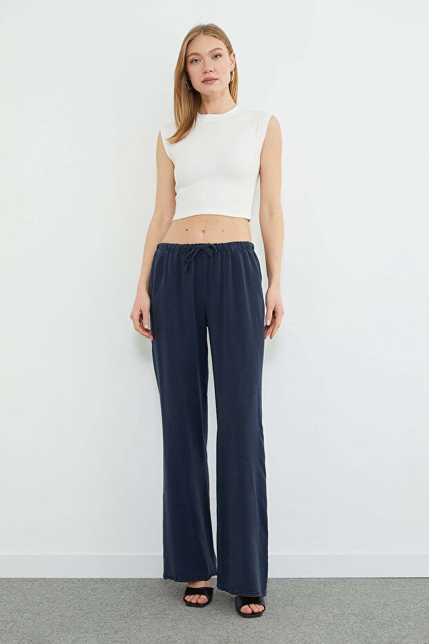 Buy Tie-Detail TENCEL™ Fabric Palazzo Pants
