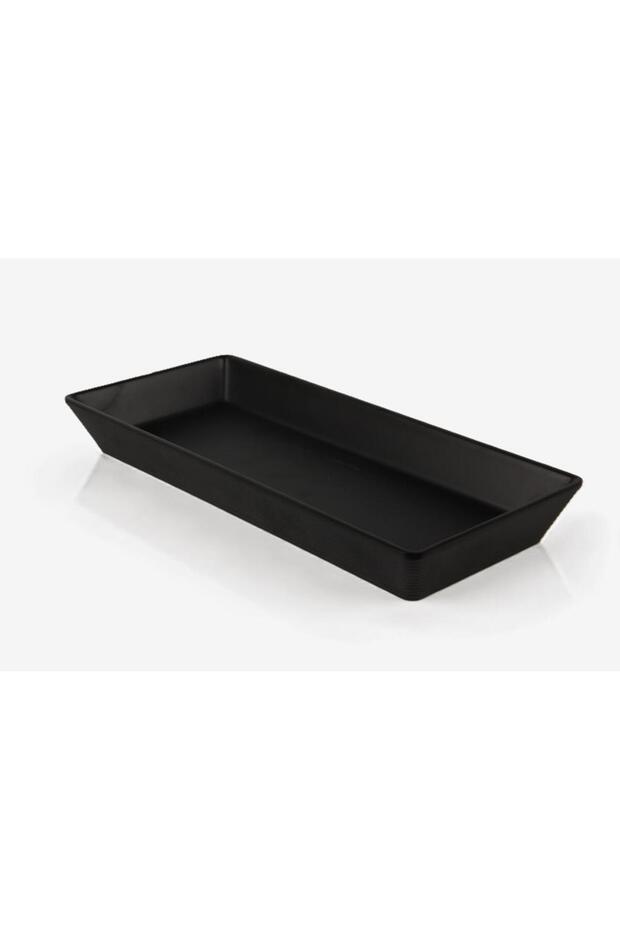 طبق تقديم مستطيل أسود 35.5×15.5×4 سم - 1