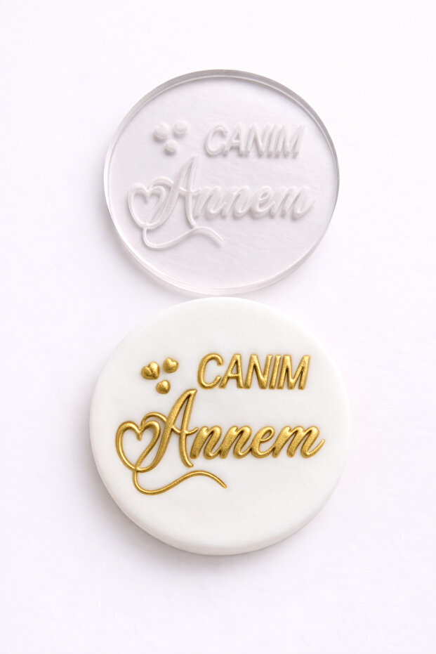 My Dear Mom Chocolate & Candy Dough Printing Mold 6 cm - Special Day, Celebration, Pastry Making
