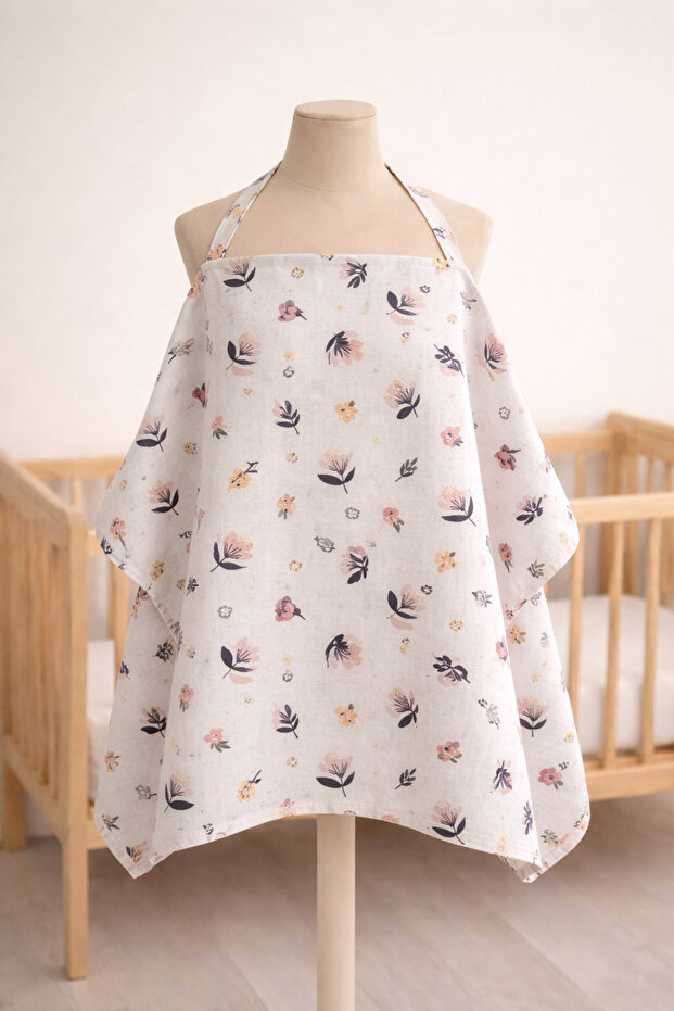 100% Cotton Underwire Muslin Nursing Bib Cover – 75 × 100 cm