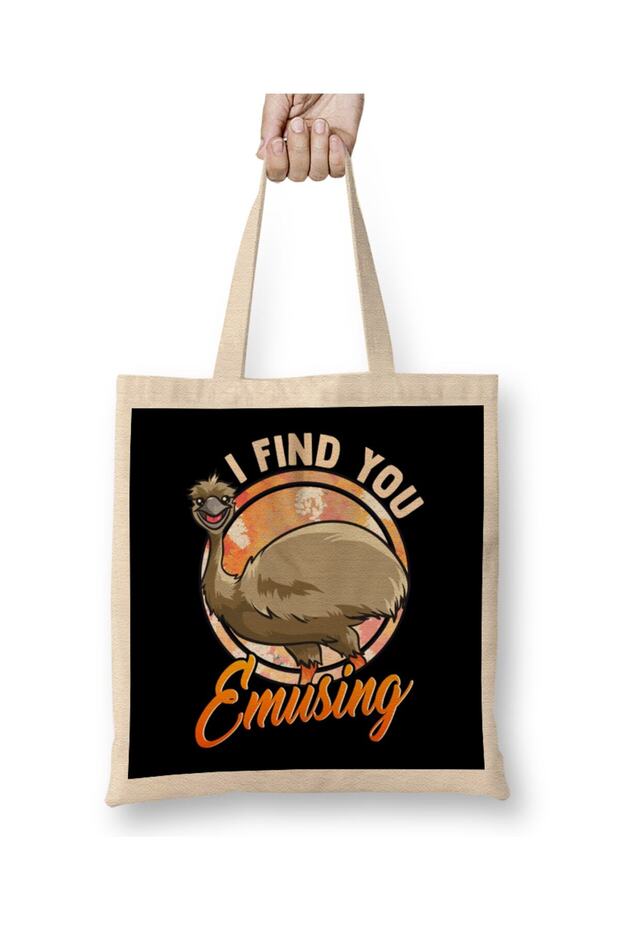 لطيف ومضحك أجدك مسلية Emu Pun حقيبة قماش ذات مقبض طويل