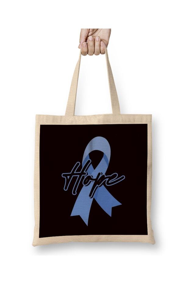Hope Child Abuse Prevention Month Awareness Blue Ribbon Cloth Bag Long Handle