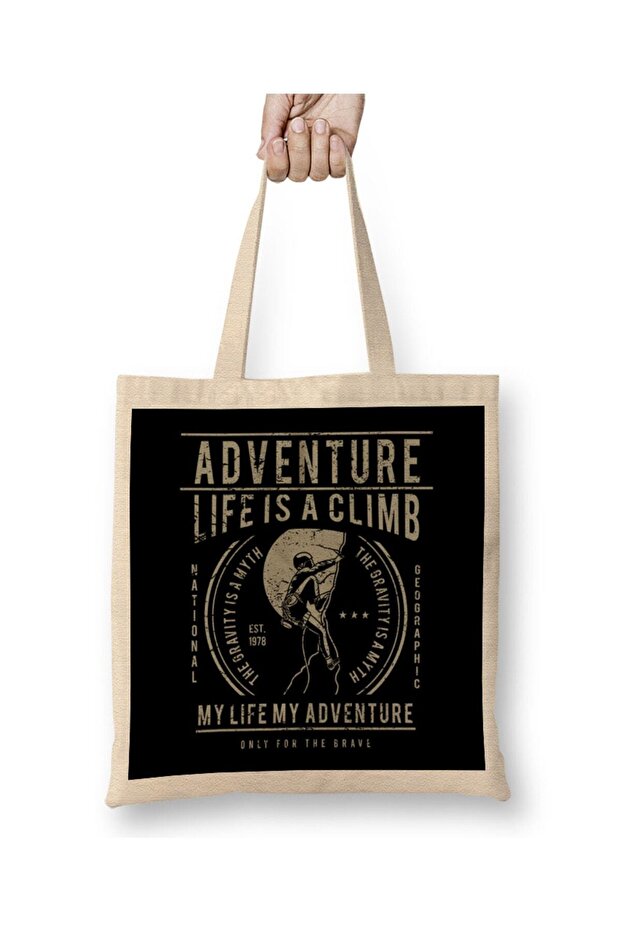 Life Is A Climb Adventure Tote Bag Long Handle