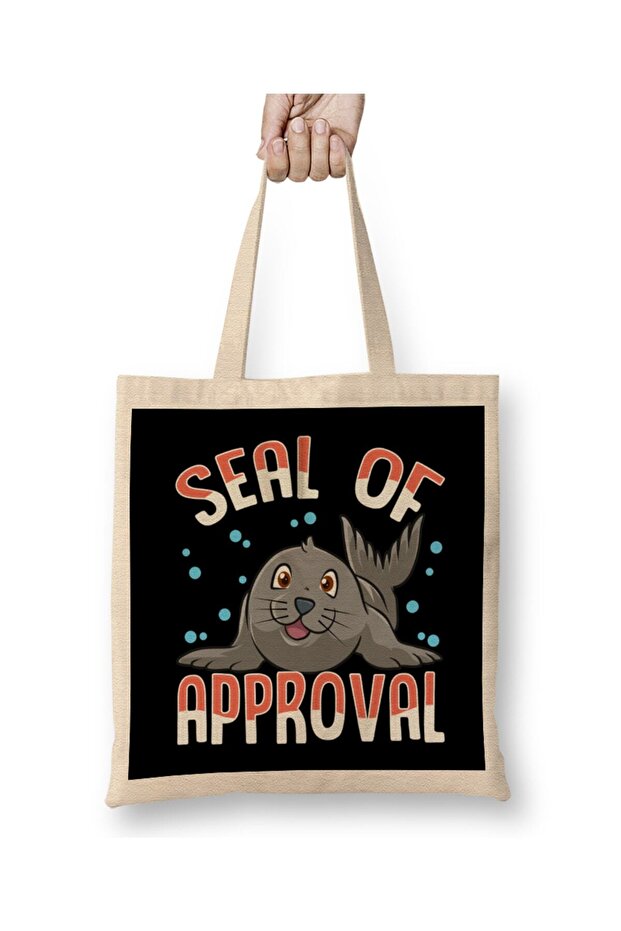 Cute & Funny Seal Of Approval Baby Seal Pun Diaper Bag Long Handle