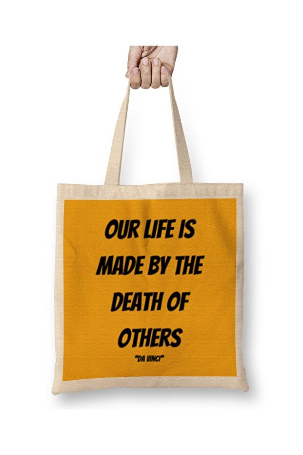 Leonardo Da Vinci Quotes Tote Bag Long Handle