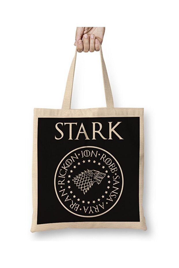 حقيبة قماش بشعار Casa Stark بمقبض طويل
