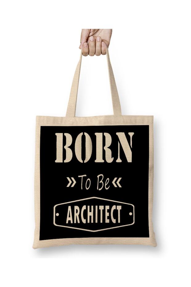 حقيبة قماش Born To Be Architect ذات مقبض طويل