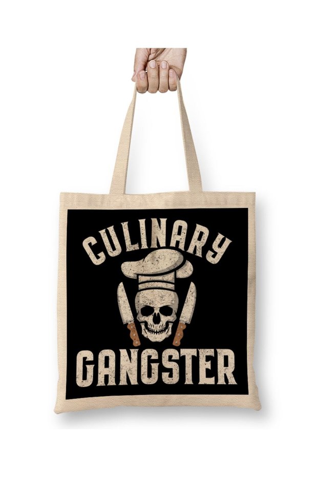 Funny Culinary Gangster The Best Cook Cute Skull Cloth Bag Long Handle