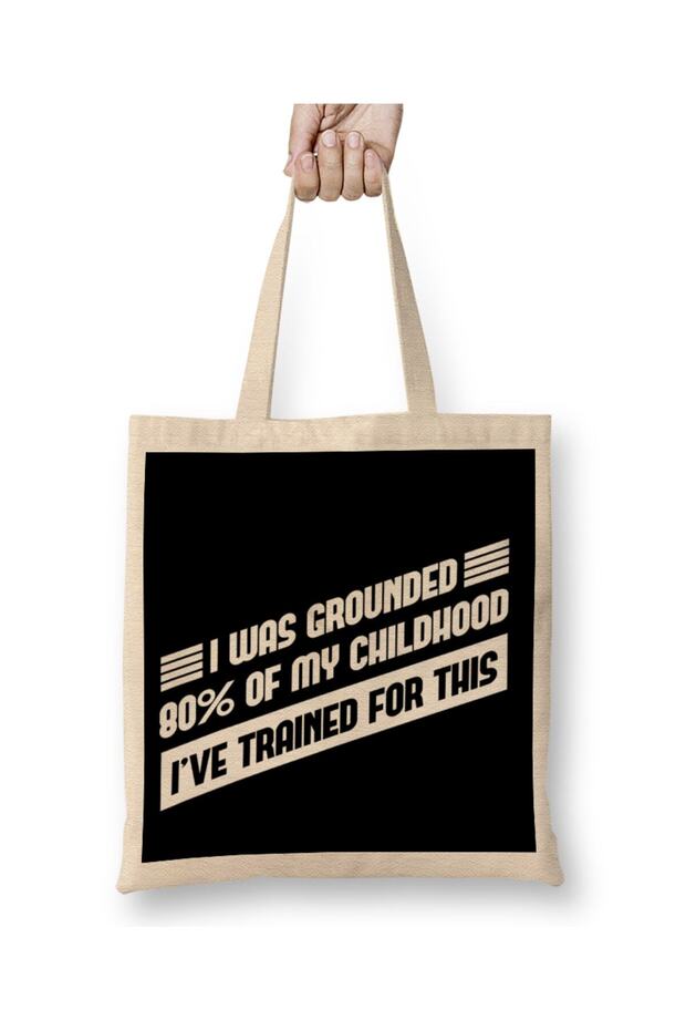 Grounded Funny Self Isolation Quote Cloth Bag Long Handle