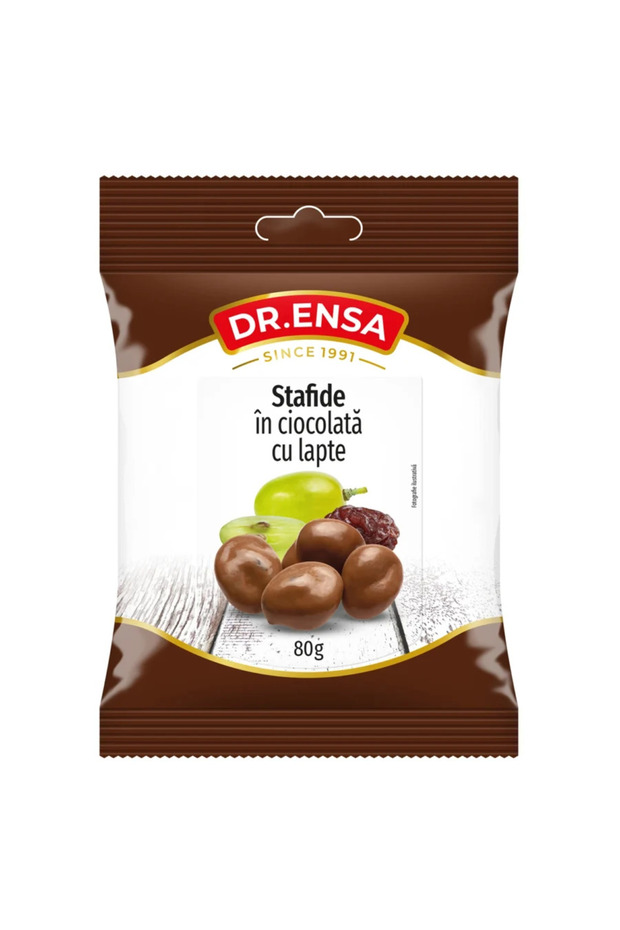 Stafide în ciocolată cu lapte 80g Dr.