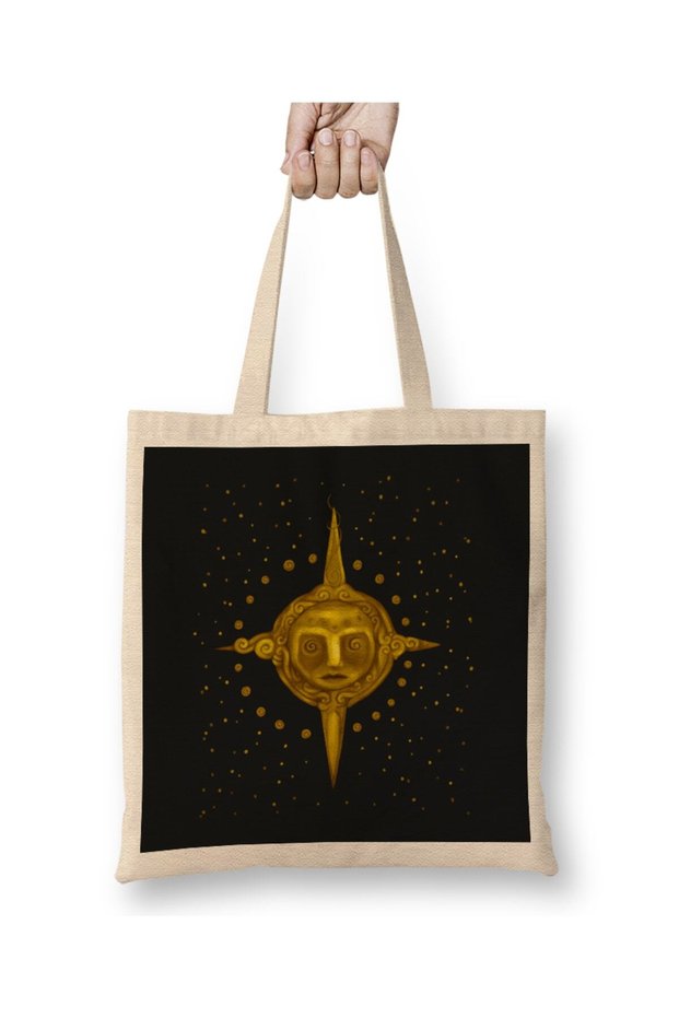 Sun Relax Golden Digital Art Artistic S The Sun Cloth Bag Long Handle
