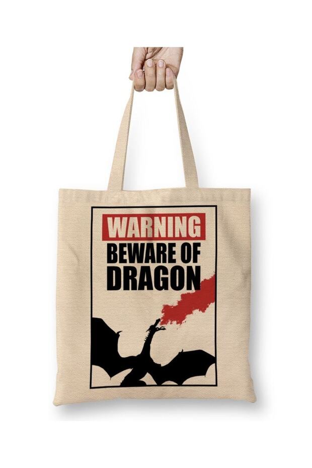 Cuidado Dragao Feroz Cloth Bag Long Handle