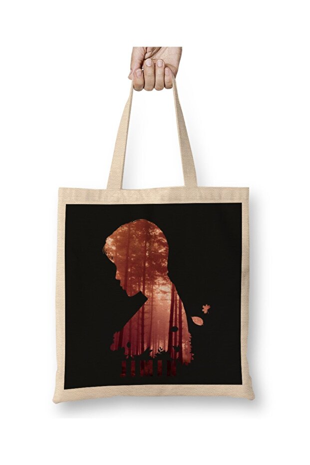 Bts Tae Painting Effect Blue And Pink Eyes Bts Army Kpop Gift BT21 02 Cloth Bag Long Handle
