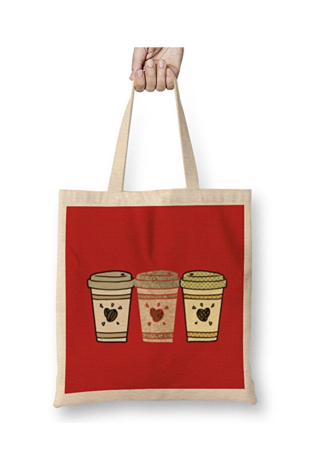 Funny coffee drinKs Art lover Gift Quote - Vintage Retro Rainbow Style Cloth Bag Long Handle
